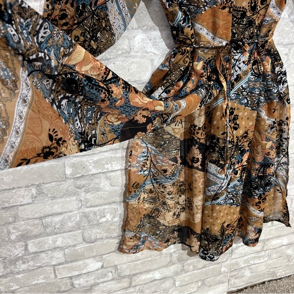 Chenault Women's XL Sheer Button Up Duster with Puff Sleeves. Cinched Waist. EUC - Picture 6 of 10